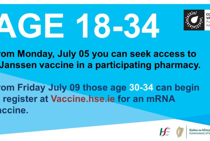 COVID-19: Irlanda Libera Vacina da Janssen Para Maiores de 18 Anos